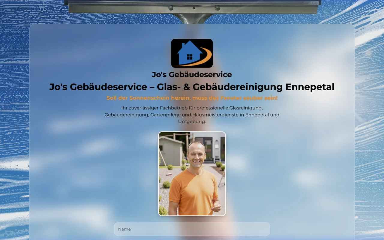 Jo's Gebäudeservice — Glas- und Gebäudereinigung Website